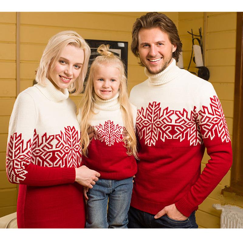2022 Christmas Parent-Child Jacquard Sweater Collection: Men's, Women's, and Children's Wear