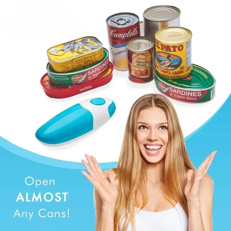 Portable Automatic Can Opener Electric Can Opener Hands-Off/Smooth Edge/Battery Operated One Touch Opener Electric Can Openers