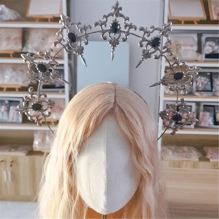 Elegant Dark Crown Tiaras for Women Pageant Psychic Headband Perfect for Weddings and Prom Coronet