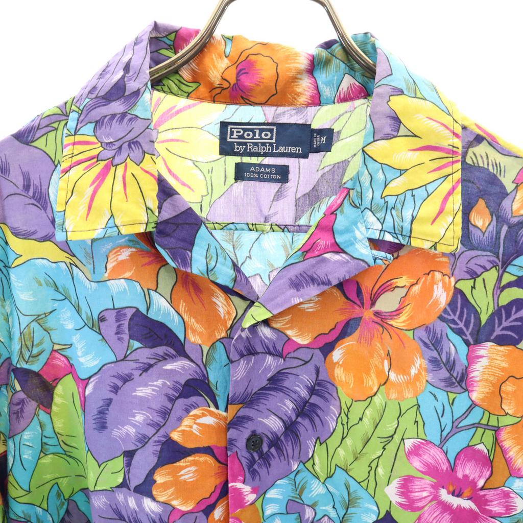 Polo by Ralph Lauren 90s Old open collar Floral Short sleeve Open collar shirt Men's Used