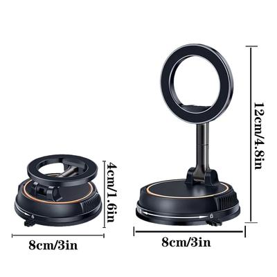 2026 Large Bottom Suction Cup Magnetic Car Phone Holder Compatible, 360 Degree Rotating Vacuum Suction Cup Car Holder Dashboard