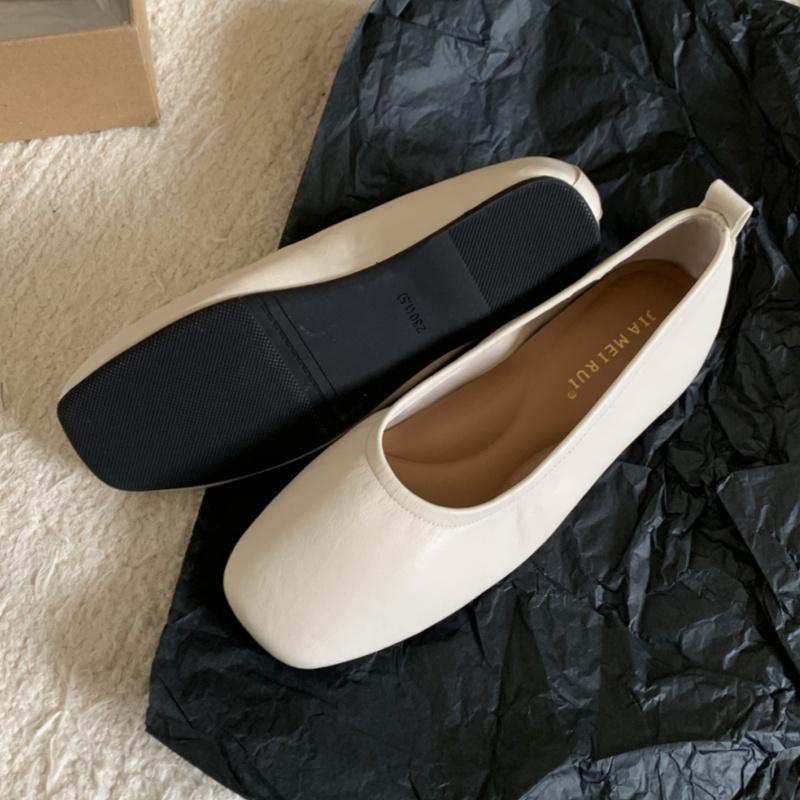 Fashion Round Toe Work Women's Flat Shoes 2025 Spring And Autumn Fashion Comfortable Casual Women Shoes Soft Soled Leather Women Shoes