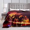 1pc Dragon Breath vs. Lightsaber: A Clash of Fantasy Elements Blanket,Portable Throw for Travel & Camping, All Season Cozy Blanket,Ideal Gift