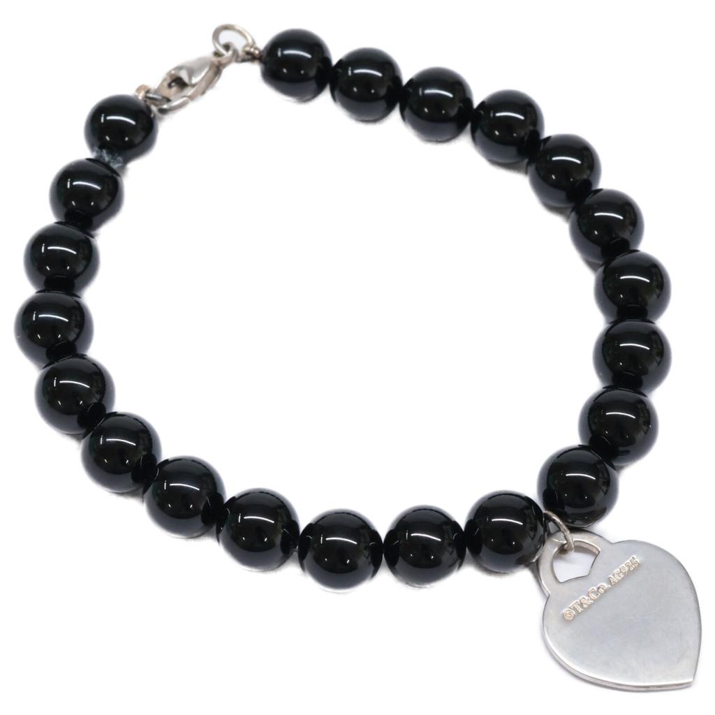 TIFFANY&Co. AG925 Return to Heart Tag Onyx Bracelet Silver / BlackUsed