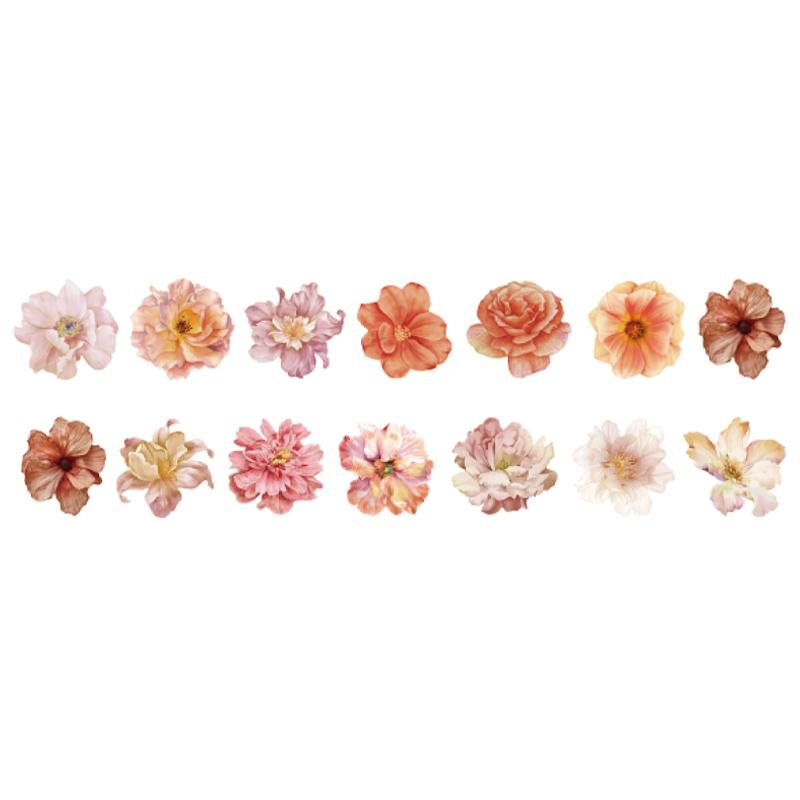 1roll Washi Tape Spring Color Flower Shaped Tape Handbook Stationery For DIY Hand Account Scrapbook Diary Decoration