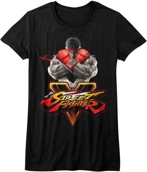 Street Fighter Video Game Ryu Red Gloves Women s Fitted T Shirt S