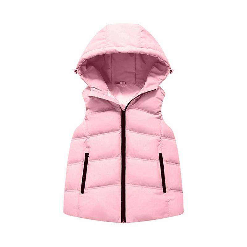 Kids Girls Winter Hooded Vest Sleeveless Warm Coat