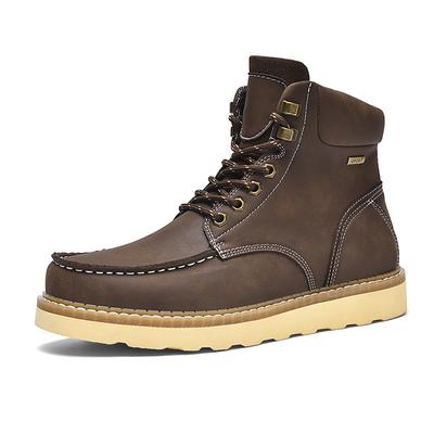 Fashion Cowhide Men's Snow Boots Fashionable High Top Leather Men's Work Boots