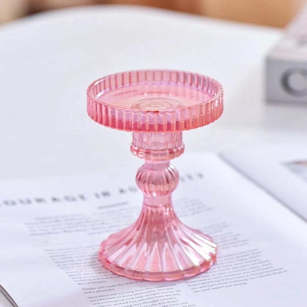 Creative High Footed Glass Candlestick Dining Table Wine Cabinet Decor Candle Stand Centerpiece for Table Wedding Dinning Party