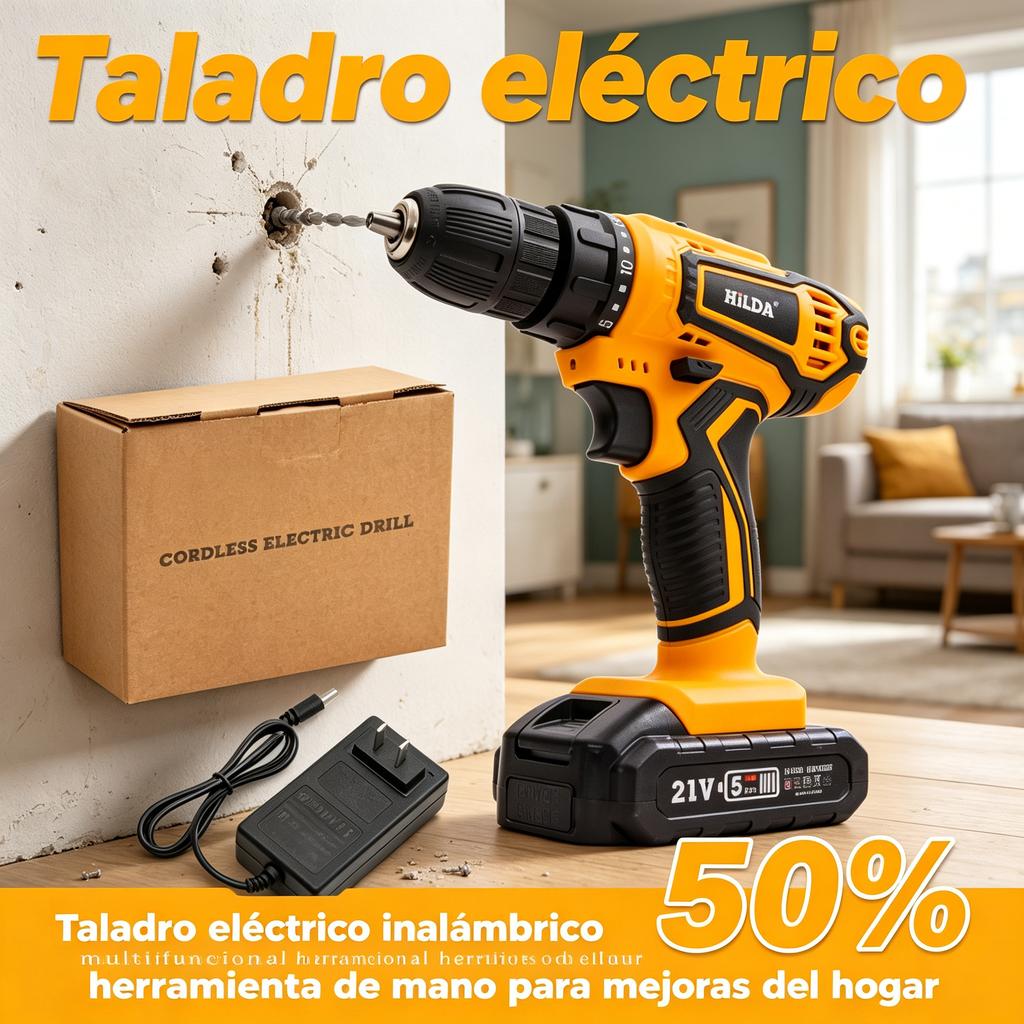 Taladro eléctrico inalámbrico multifuncional herramienta de mano para mejoras del hogar