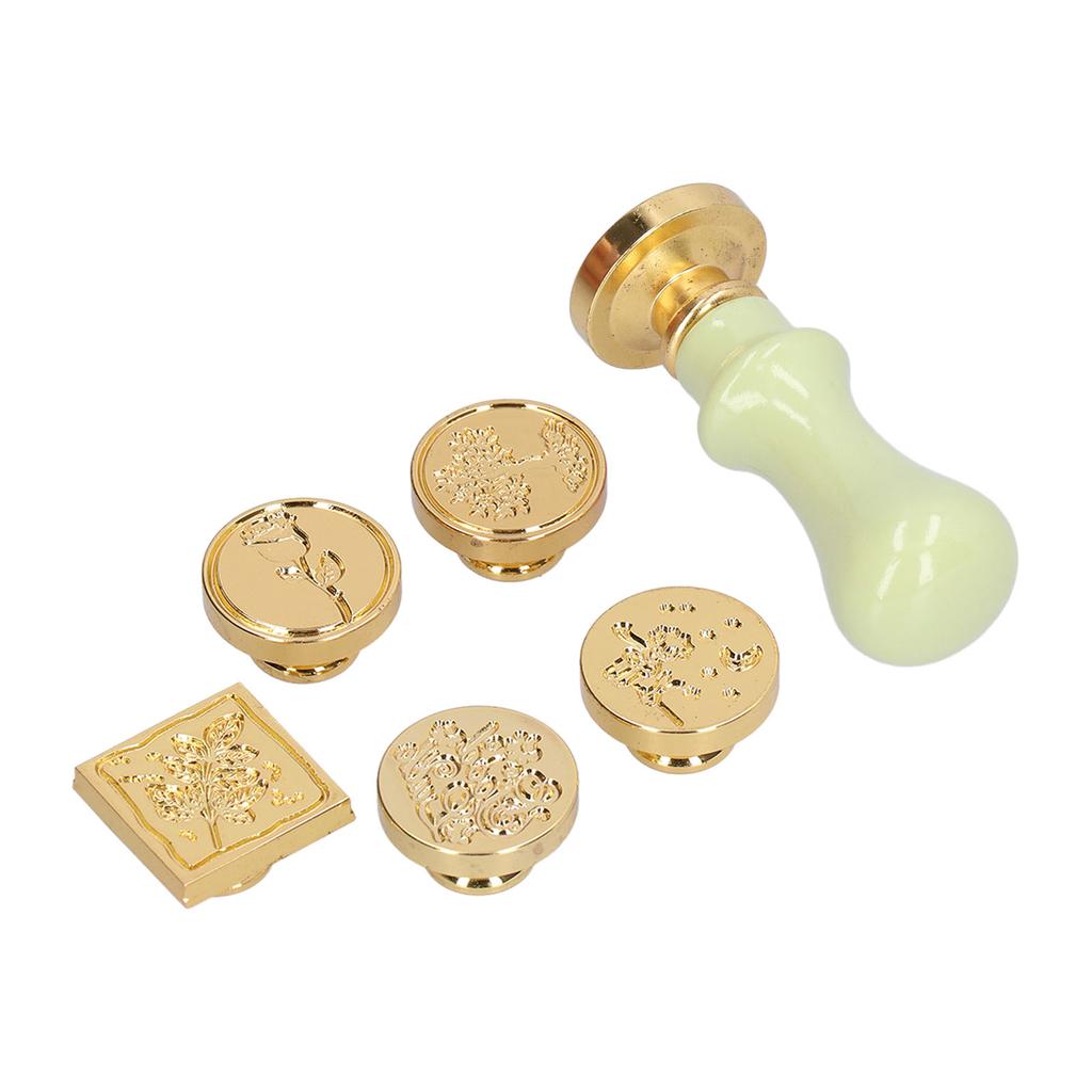 Wax Stamp Seal Easy Operation High Durability Rustproof Wide Application Wax Seal Stamp KitGreen