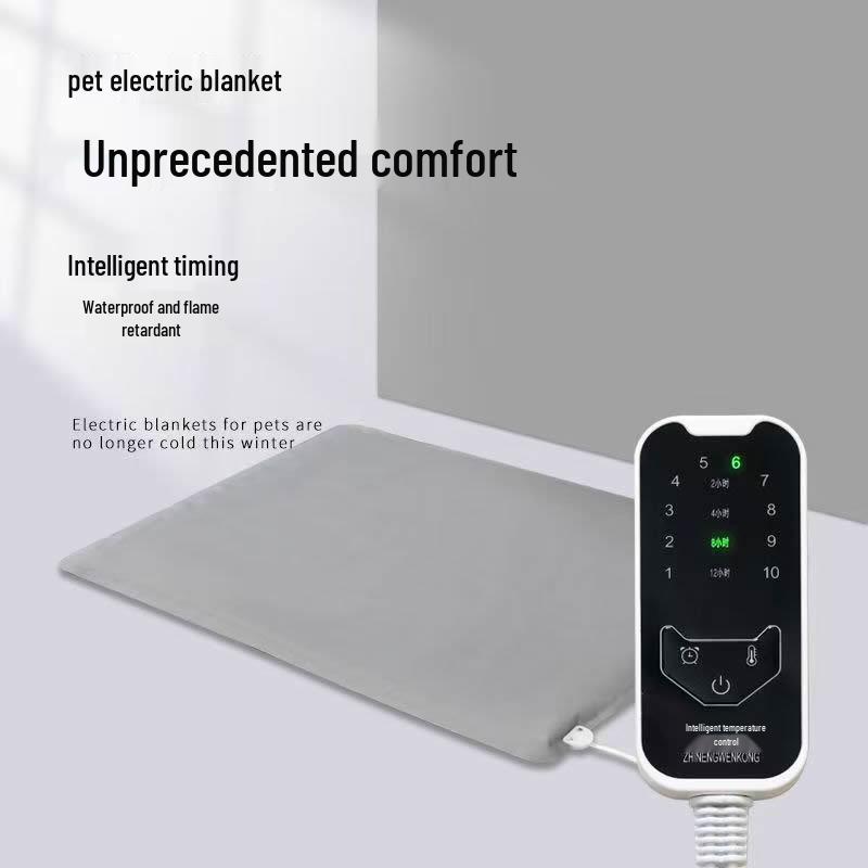 Waterproof Flame-Retardant Electric Heating Pad for Pets - Adjustable Temperature Control for Cats, Dogs, and Reptiles