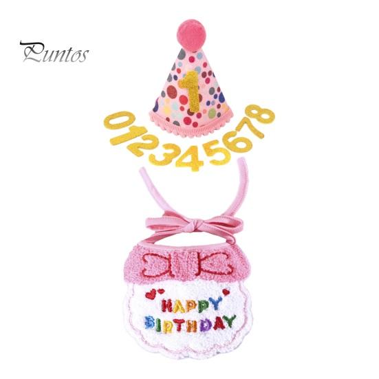 

Товары для вечеринки по случаю дня рождения кошки, набор для домашних животных, бандана, шарф, шапка, костюм для домашних животных, аксессуар для кошек и собак розовый