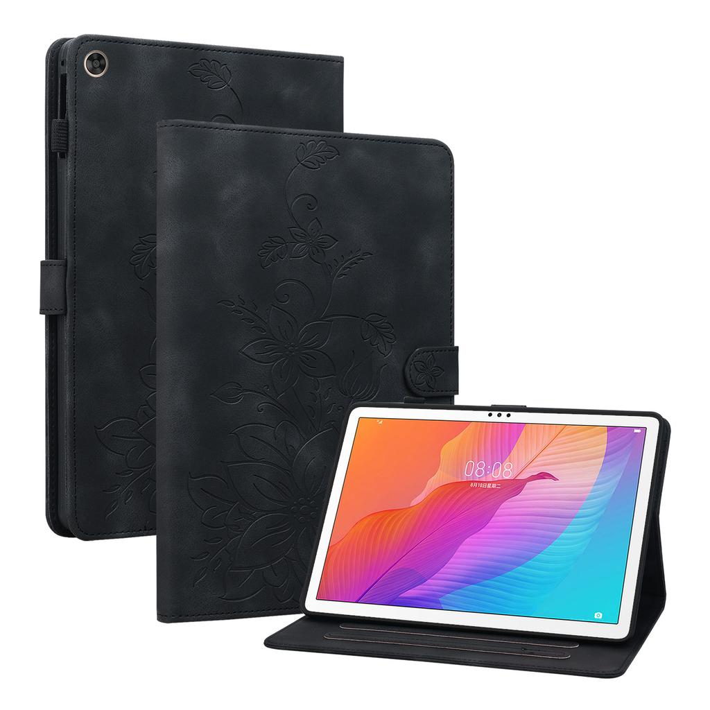 For Huawei MatePad T 10s(AGS3-L09 (Wi-Fi/LTE), AGS3-W09 (Wi-Fi Only)). PU Leather Exquisite Floral Embossed Design Tablet Case