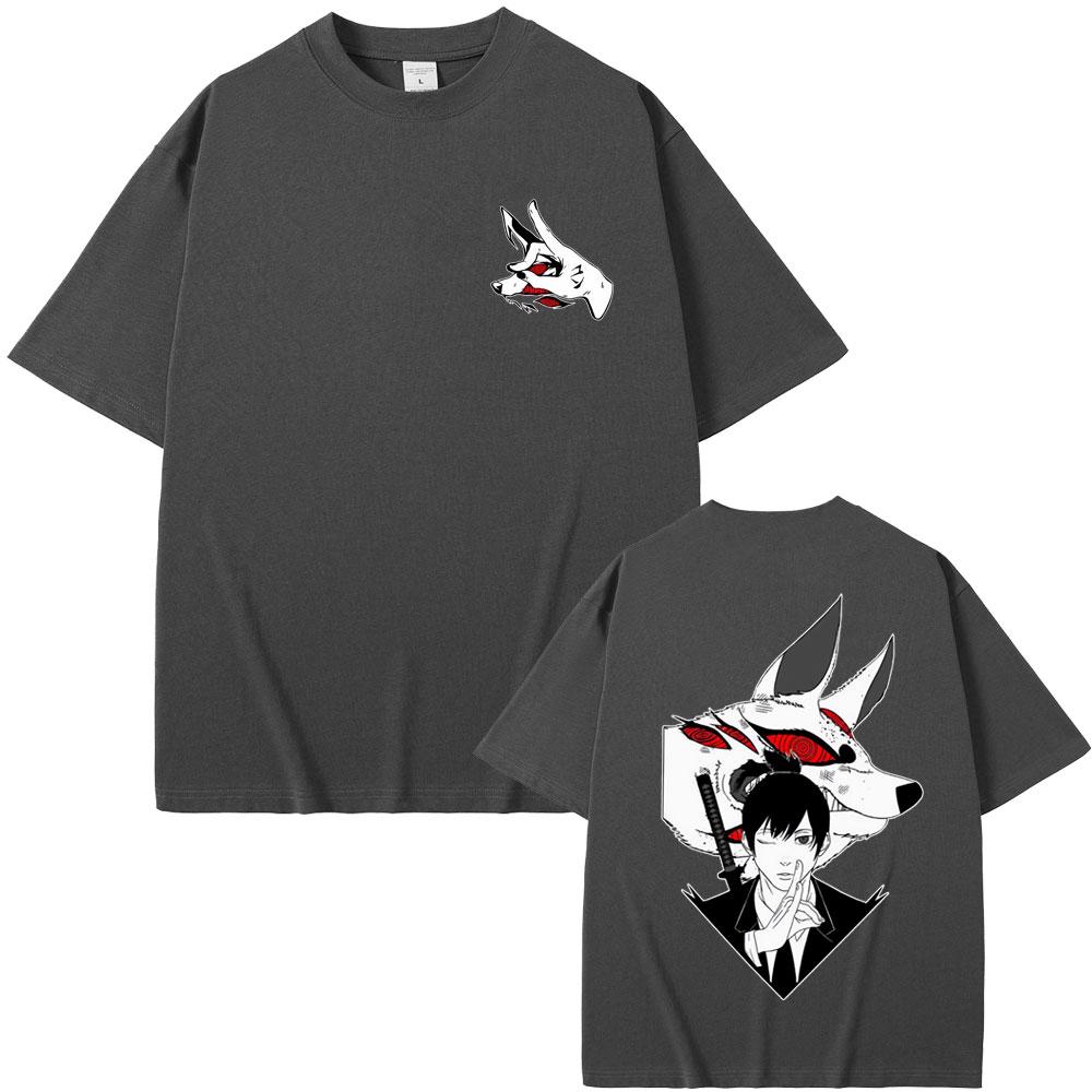 Anime Chainsaw Man Hayakawa Aki Summon Fox Devil Kon Graphic Tshirt Summer Men Women Fashion Manga Lovers Merch T Shirts Tops