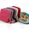 Tassel Zipper Travel Jewelry Case Flannel Jewelry Storage Pouch  for Rings, Bracelets, & Bangles