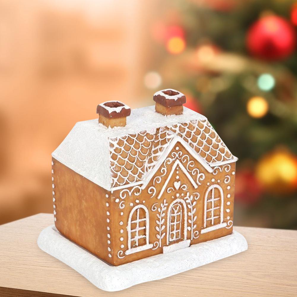 Handmade Gingerbread House Incense Burner Resin Crafts Christmas Cabin Incense Burner House Incense Cone Burner Home Decoration