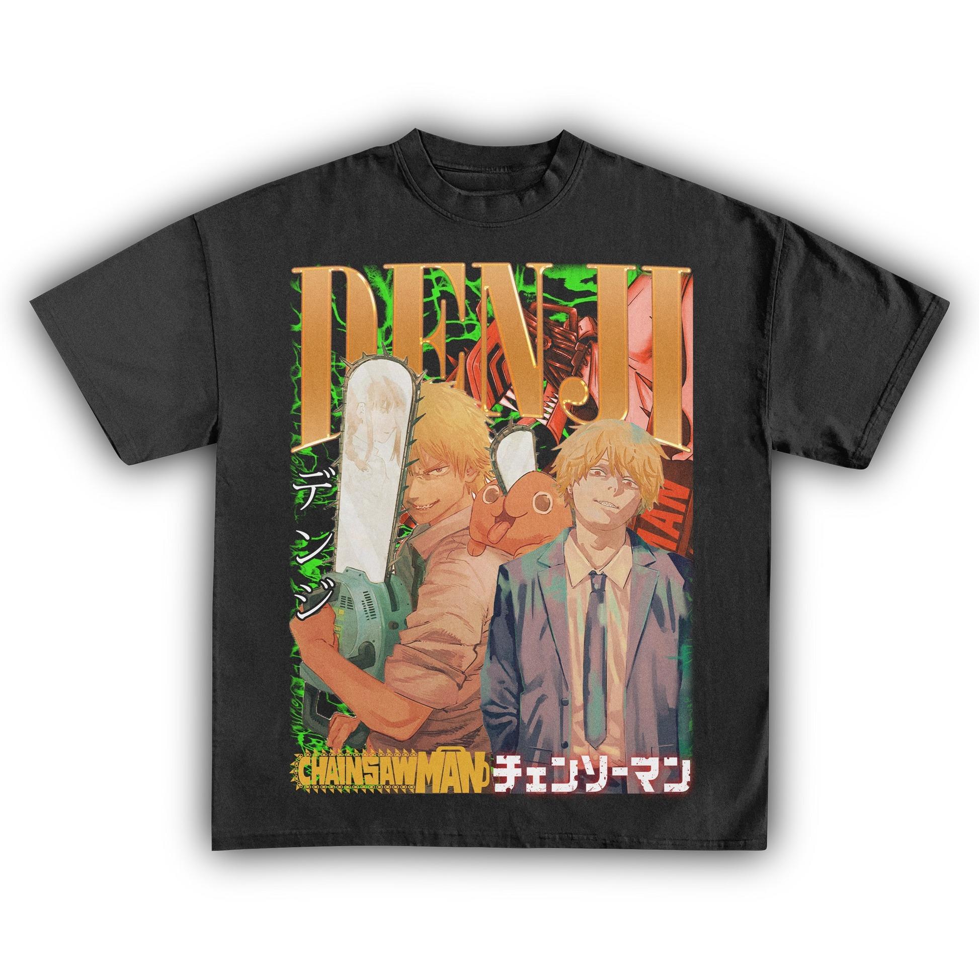 

Men s Chainsaw Man Denji Vintage Print T-shirt Cotton Casual Hip Hop Streetwear O-neck Tee 5XL різнокольоровий