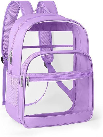 

Small Clear Backpack Transparent PVC Backpack Summer Waterproof Beach Cell Phone Bag for Travel School Storage Backbags 42.5x31x19cm фіолетовий