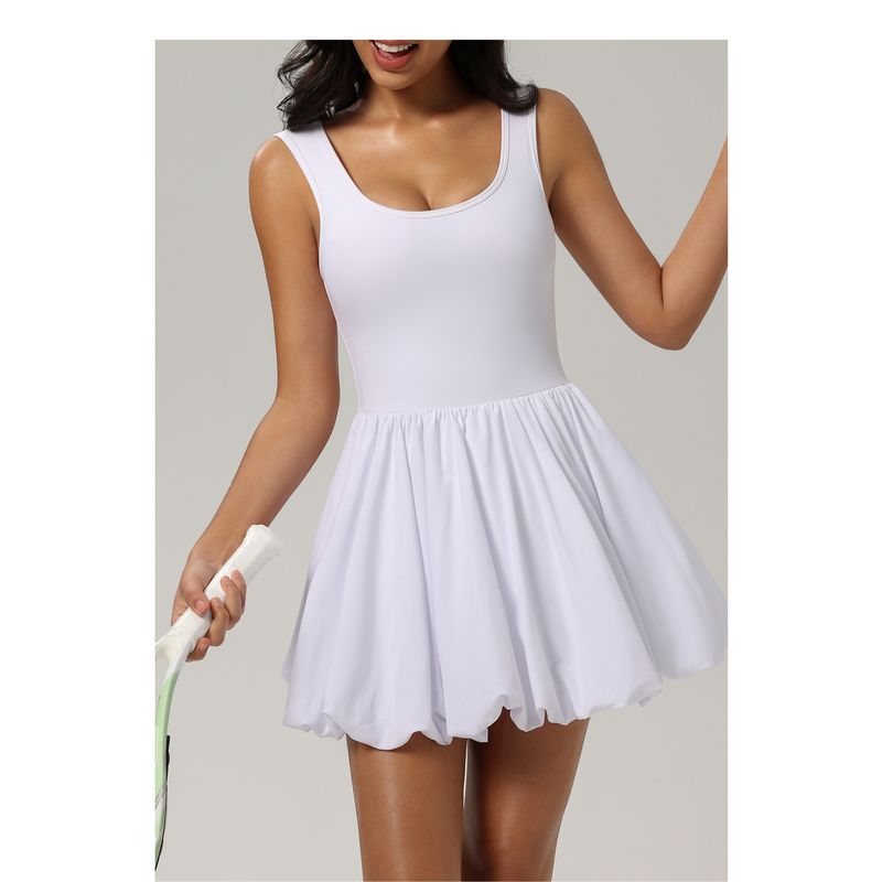 Cross-Border Nude Feel Bare Back Beauty Back Exercise Dress Women's Quick-Drying Fashion Tape Yoga Skirt Outdoor Fitness Tennis Skirt