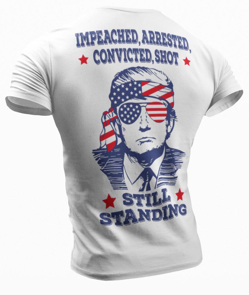 Donald Trump Rally Arrested Shot Support Trump MAGA 2024 Election T-Shirt Mens Womens Tees Top 3XL
