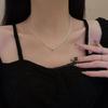 South Korea's Luxury Green Zircon Clavicle Necklace: Internet Celebrity-Inspired Sparkling Design