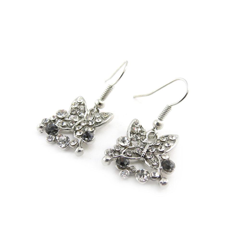 Les Trésors De Lily [J1353] - Designer Earrings 'Sissi' White Gray