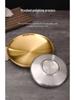 304 Stainless Steel Double-Layer Round Gold Plate for BBQ, Fruits, and Cakes