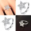 Stunning Fashion Windmill Shape Ring With Silver Plated Flower Design For Women
