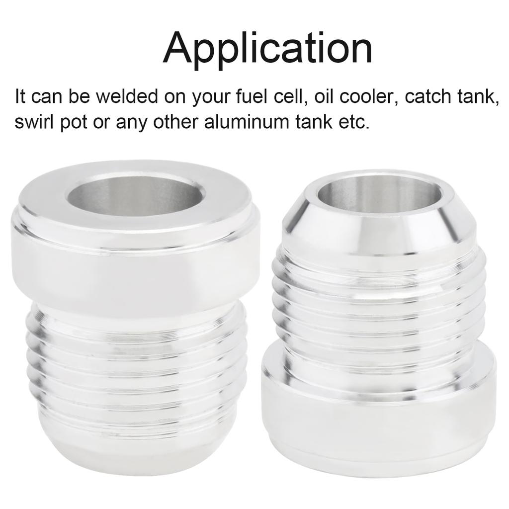 2 Stück Aluminiumlegierung 12AN Male Schweißanschluss-Fittings 12AN Male Bördel-Schweißbar Kraftstofftank-Fitting-Adapter-Stecker