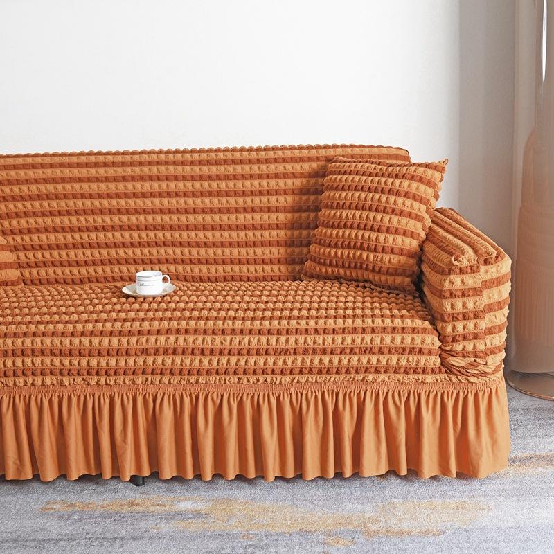 Skirt Seersucker Sofa Cover All Inclusive Non Slip High End Sofa Cushion Four Season Universal Sofa Cover