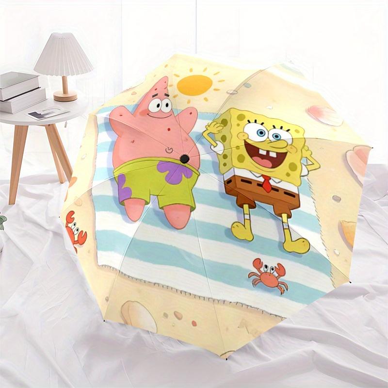 

1pc SpongeBob SquarePants Starfish Umbrella: Automatic Opening/Closing, Portable Tri-Fold Design, 8-Bone Iron Frame, Outdoor Umbrella, Ideal Gift