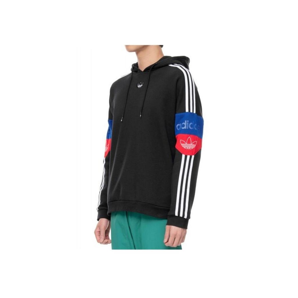 adidas Originals Men's Black Color-Block Sleeve Hoodie ED7173