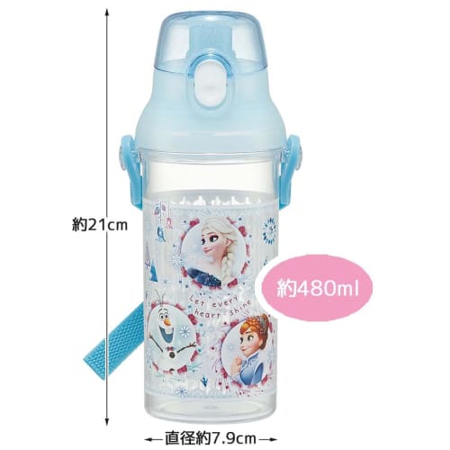 Skater Water Bottle 480ml Disney Frozen 24 Plastic Clear Bottle for Children Made In Japan PSB5TR-A