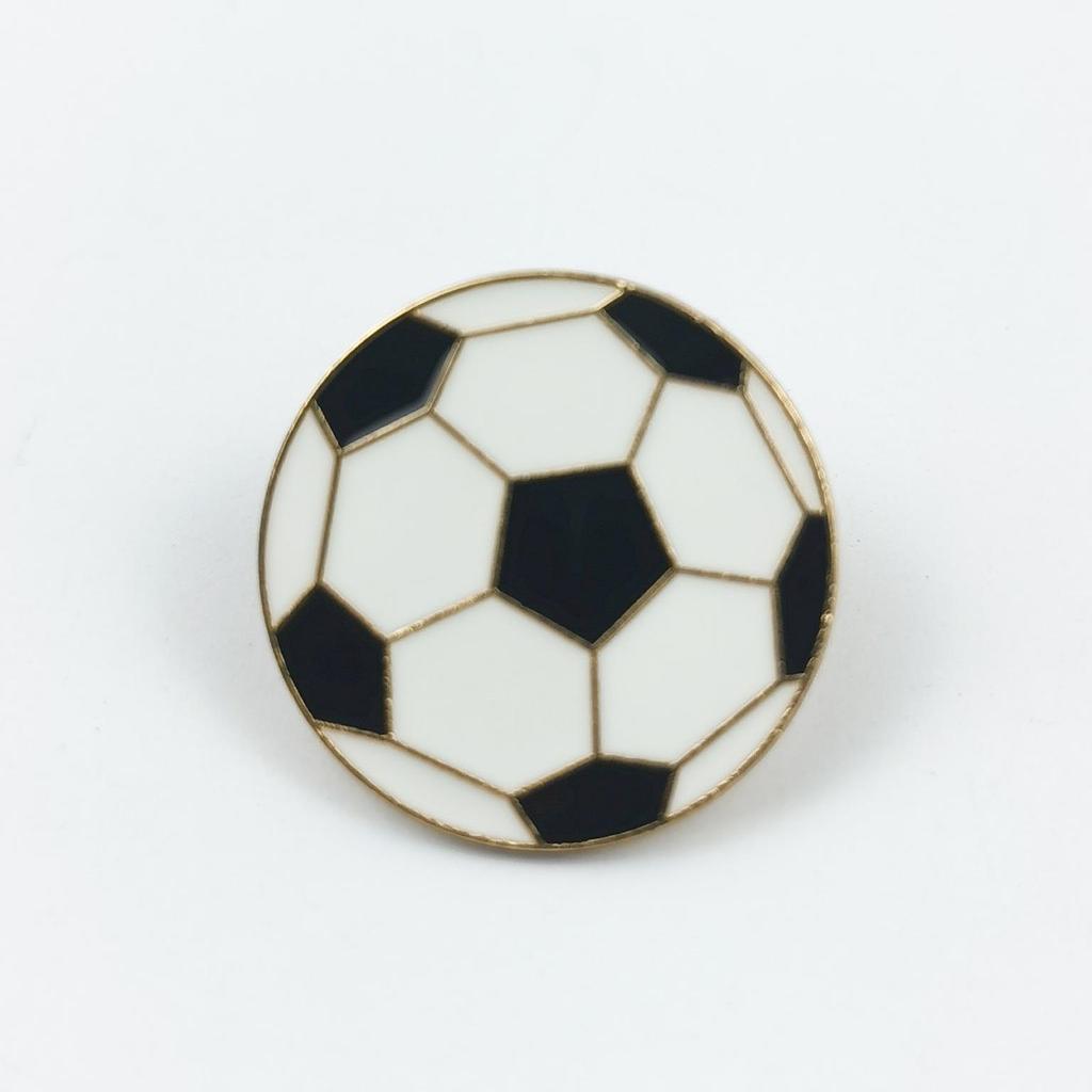 Sports Ball Alloy Brooch: Football, Basketball, Badminton Pin Badge