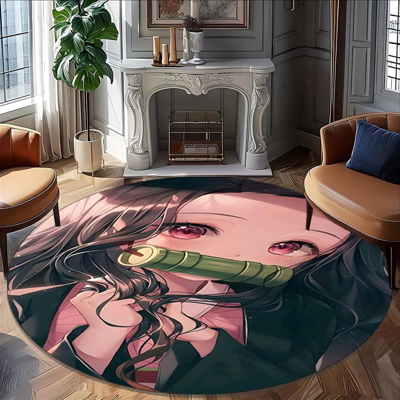 1pc nezouko Carpet, Round Rug, Comfortable, Suitable for Entryways, Living Rooms, Office, And Bedrooms, Christmas Decoration