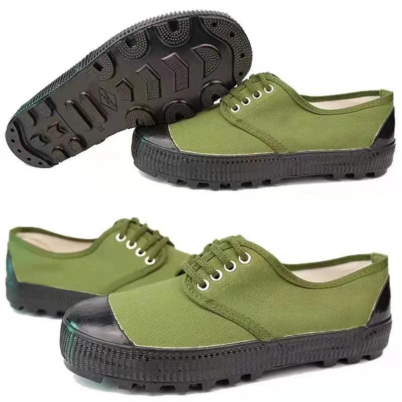 Jiefang Shoes Hiking Shoes Sneakers Work Site Foot Protection Men's and Women's Military Training Yellow Rubber Shoes