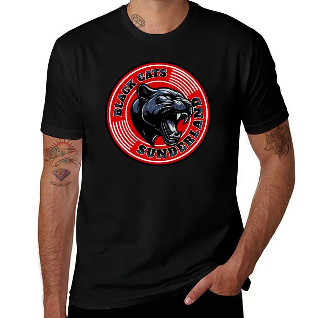 Black Cats Sunderland T-Shirt plain shirts graphic tee blue lock oversized t shirt men