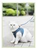Denim Vest‑Style Pet Harness and Leash Set, Adjustable Soft Chest Harness for Small Dogs Cats, Walking Lead for Teddy Puppy