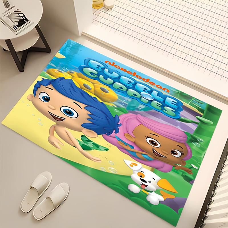1pc Bubble Guppies Print Area Rug - Soft, Washable Non-Slip Indoor Mat, Living Room, Home Office Decorative Rug,Office Decorative
