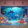 Underwater Dolphin Tapestry Colorful Coral & Fish Bedroom Decor