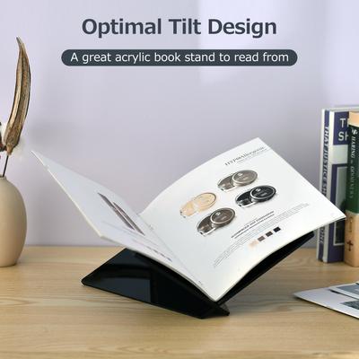Acrylic Book Stand Displaying Shelf X Shaped Book Rack for Cookbook Recipe Menu Magazines Storybook