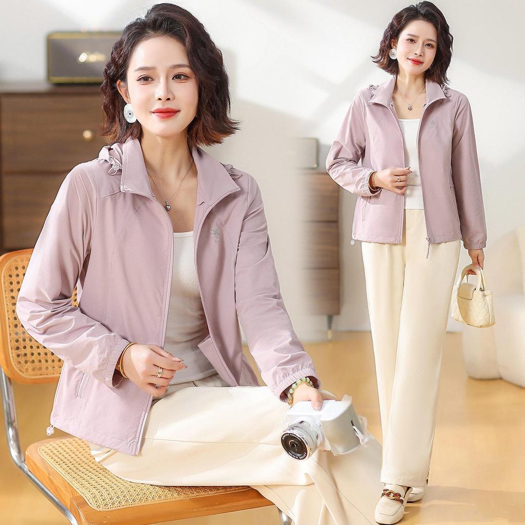 2026 Spring Fashion Sun Protection Jacket for Middle-Aged & Elderly Women - Lightweight, Stylish Summer Wear