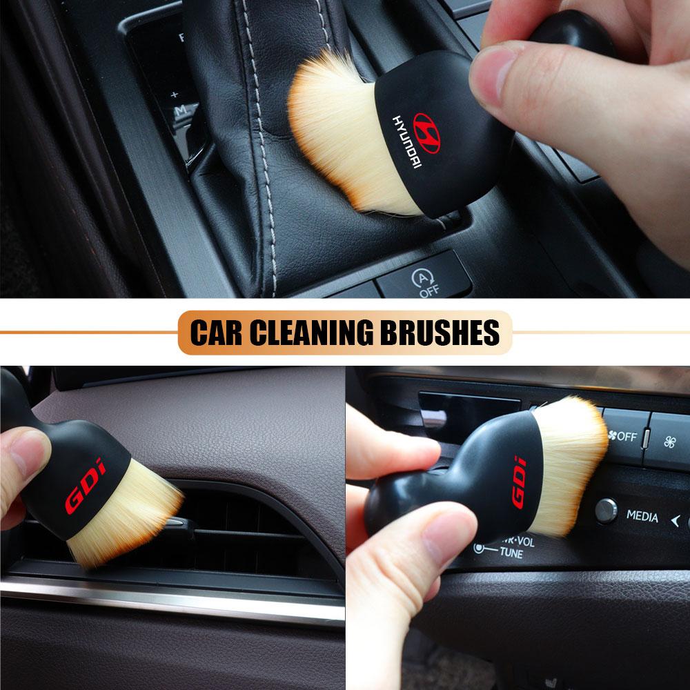 Car Cleaning Tool Artificial Brush Crevice Dusting Detailing Soft Brush with Casing For Hyundai i30 Tucson i20 Creta GDI Elantra AH4