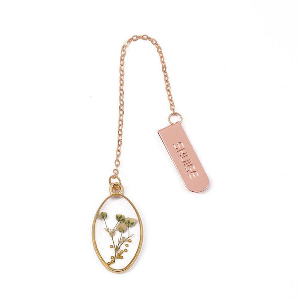 Zinc Zinc Alloy Pendant Bookmark Pendant Literary Crystal Book Clip Flower Bookmark Book Lovers