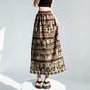 Summer Women Vintage Designer Print Animal Elastic Long Maxi Skirt For Lady
