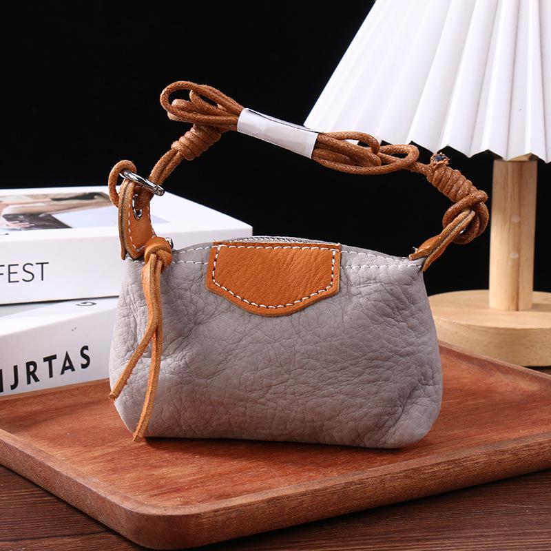 Mini Lipstick, Earphone & Coin Pouch for Women—Soft Cowhide, Japanese & Korean Style