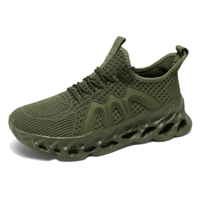 Mens Running Shoes Big Size Lightweight Breathable Mesh Sports Shoes Anti Slip Shock-absorbing Casual Trendy Sneakers for Man