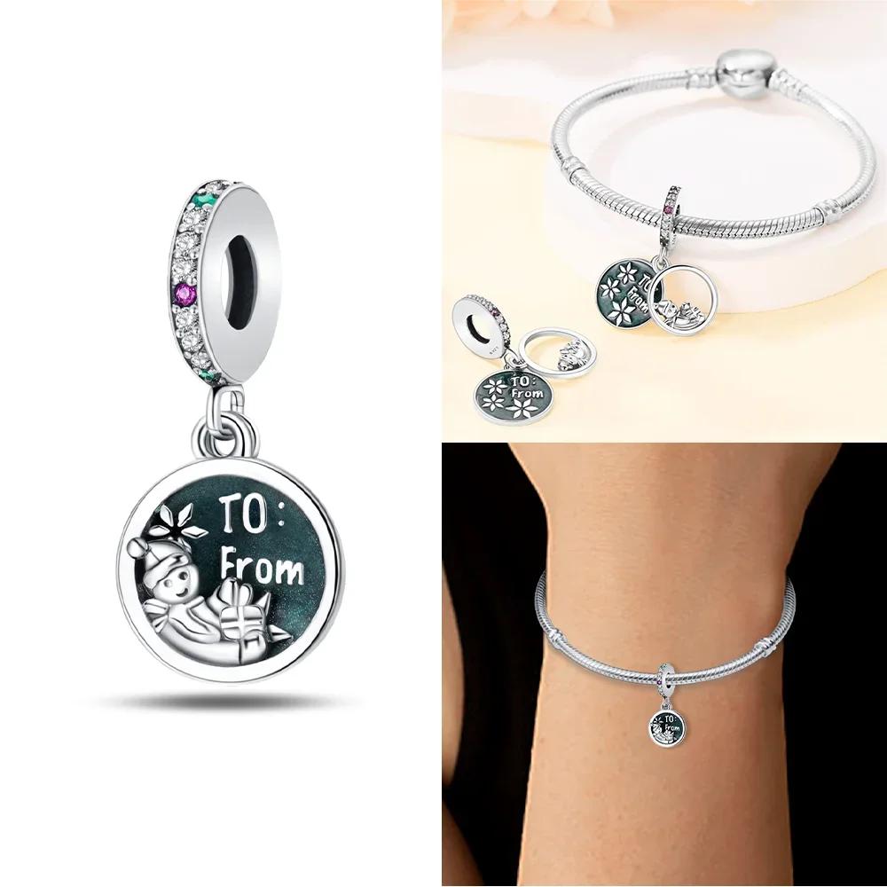 Original Snowman Blue Snowflake Red Gift Christmas Tree Roller Skates Charms Beads Fit Braceletcopper Women Diy Accessory