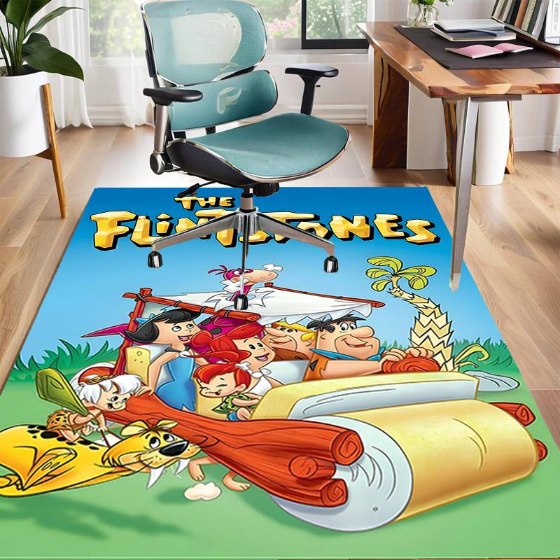 1pc Flintstone Design Area Rug - Non-Slip, Soft & Cozy Floor Mat for Living Room, Bedroom, Office - Indoor/Outdoor Decorative Carpet